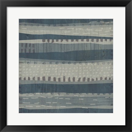 Framed Blue Dusk Textile II Print
