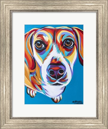 Framed Nosey Dog II Print