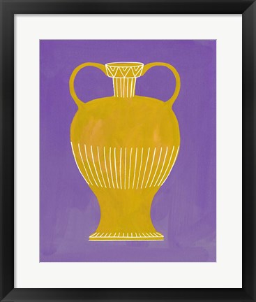 Framed Neon Vase I Print