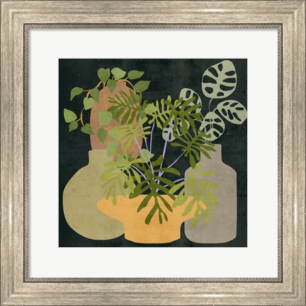 Framed Decorative Vases IV Print