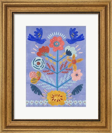 Framed Embroidered Garden III Print