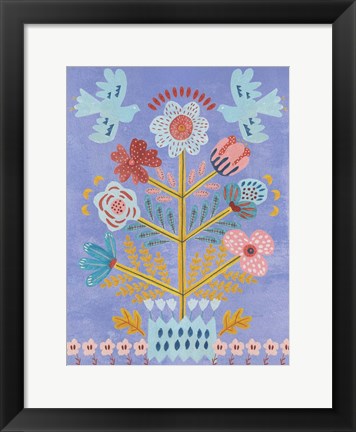 Framed Embroidered Garden IV Print