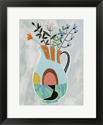 Framed Collage Vase III Print