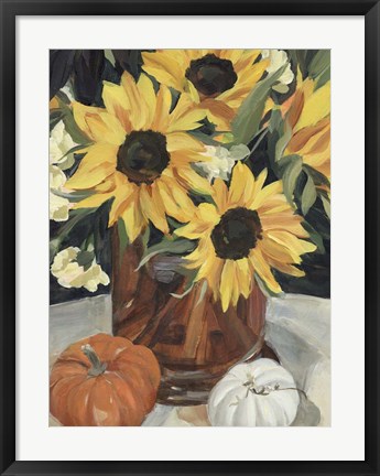 Framed Sunflower Vase I Print