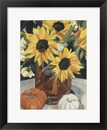 Framed Sunflower Vase I Print