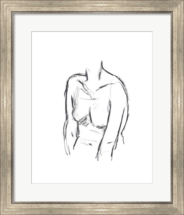 Framed Sketched Figure I Print