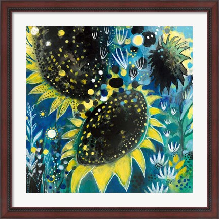 Framed Sunflower Kisses Print