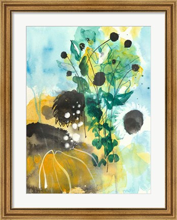 Framed Sunflower Kisses II Print