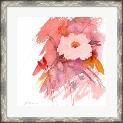 Framed Coral Rose Print