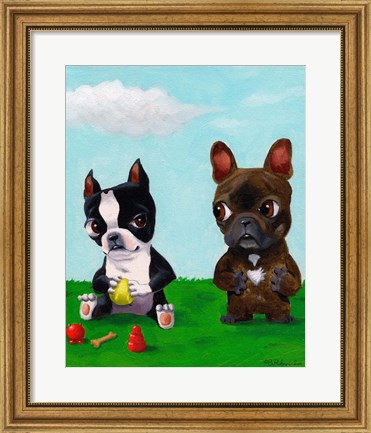Framed Boston and Frenchie Print