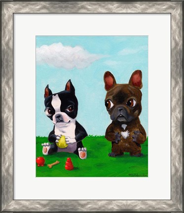 Framed Boston and Frenchie Print