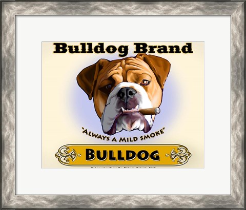 Framed Bulldog Cigar Print