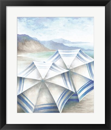 Framed Coastal Umbrellas Print