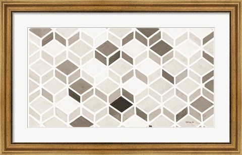 Framed White and Gray Pattern Print