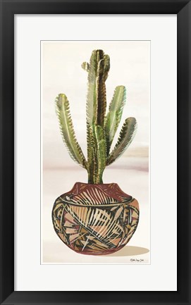 Framed Cactus in Pot 1 Print