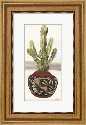 Framed Cactus in Pot 2 Print