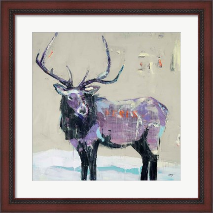 Framed Winter Elk Print