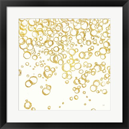 Framed Gold Bubbles I Print