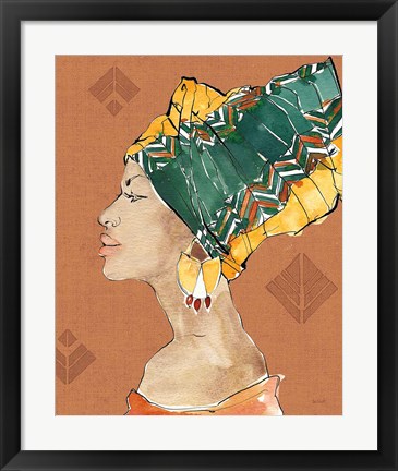 Framed African Flair VII Warm Print
