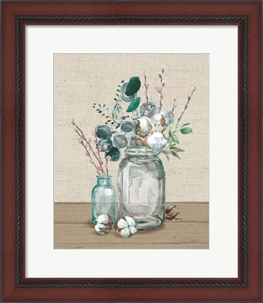Framed Cotton Bouquet II No Pattern Print