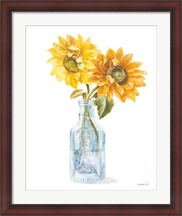 Framed Fresh Cut Sunflowers I Print