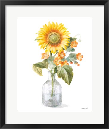 Framed Fresh Cut Sunflowers II Print