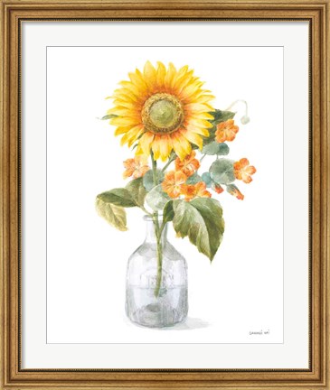 Framed Fresh Cut Sunflowers II Print