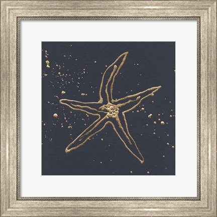 Framed Gold Starfish II Print