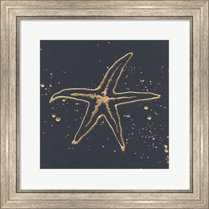 Framed Gold Starfish I Print