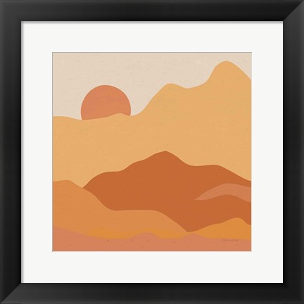 Framed Mountainous II Orange Print