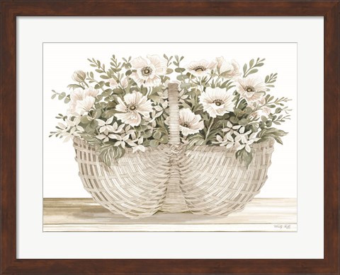 Framed Basket of Poppies Print