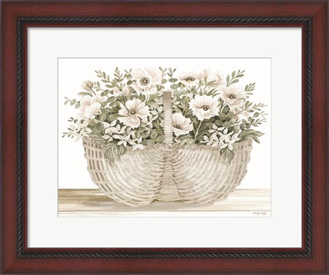 Framed Basket of Poppies Print