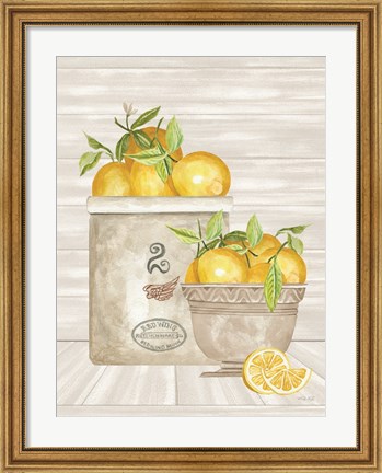 Framed Lemon Crock and Bowl Print