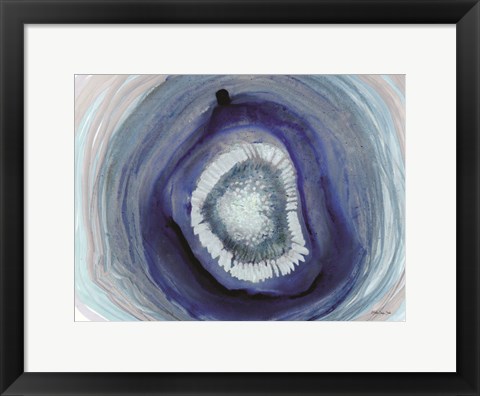 Framed Shades of Blue Agate Print