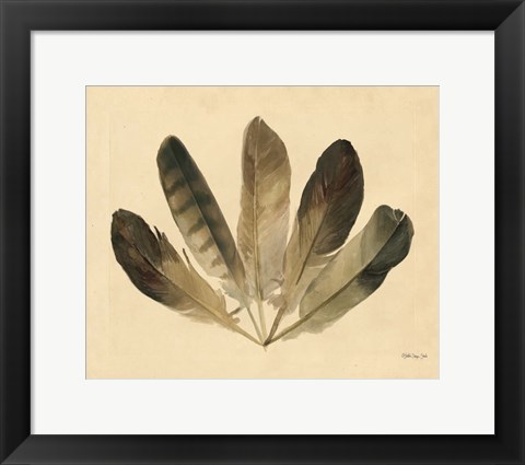 Framed Five Feathers Print
