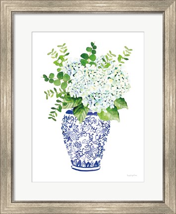Framed Chinoiserie Hydrangea I Print