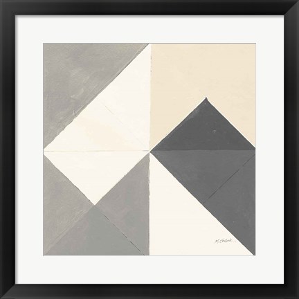 Framed Triangles IV Neutral Crop Print