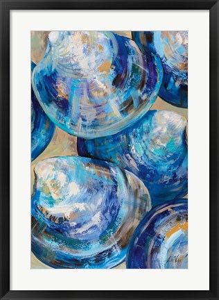 Framed Beyond Blue Shells Print