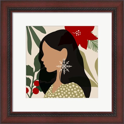 Framed Christmas Earring II Print