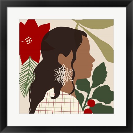 Framed Christmas Earring III Print