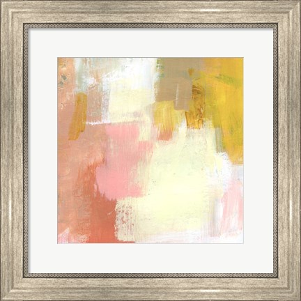 Framed Yellow and Blush I Print