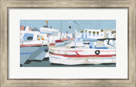 Framed Bright Boats I Print