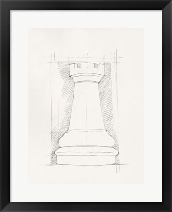 Framed Chess Set Sketch IV Print