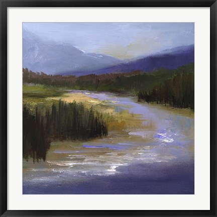 Framed Mountain River II Print