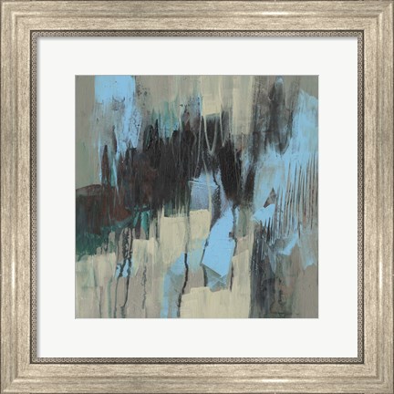 Framed Ocean Blue Abstract I Print