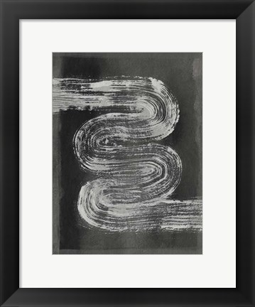 Framed Grey Linear Path I Print