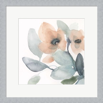 Framed Water and Petals I Print