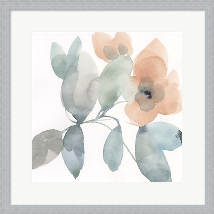 Framed Water and Petals II Print