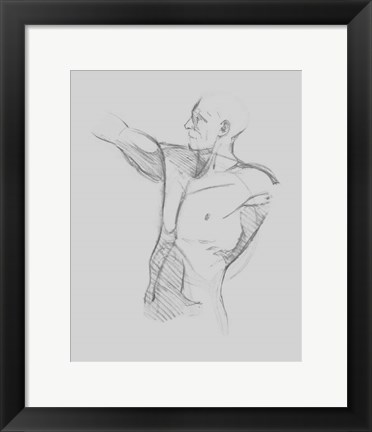 Framed Male Torso Sketch IV Print