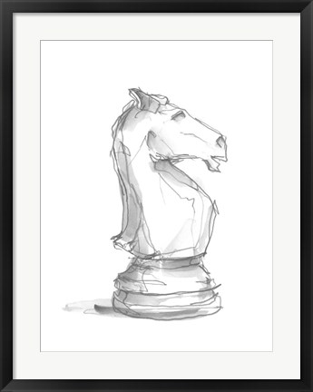 Framed Chess Piece Study I Print